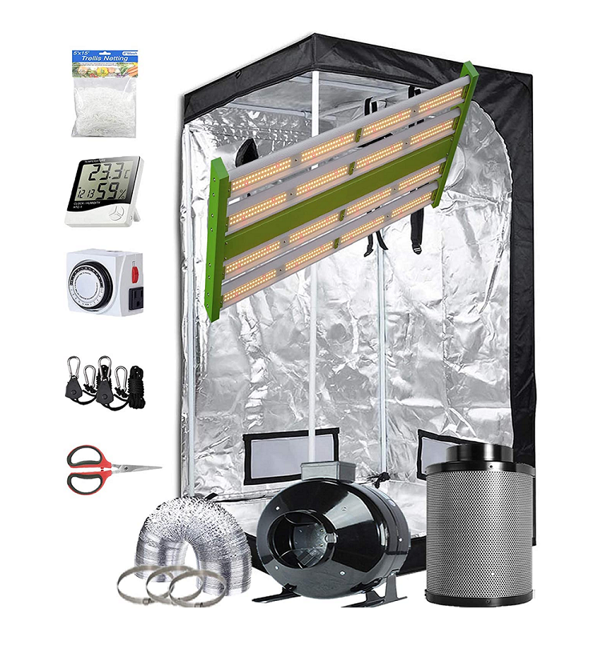 LED C 200W 36"X36"X72" Grow Tent Kit+4" Carbon Filter