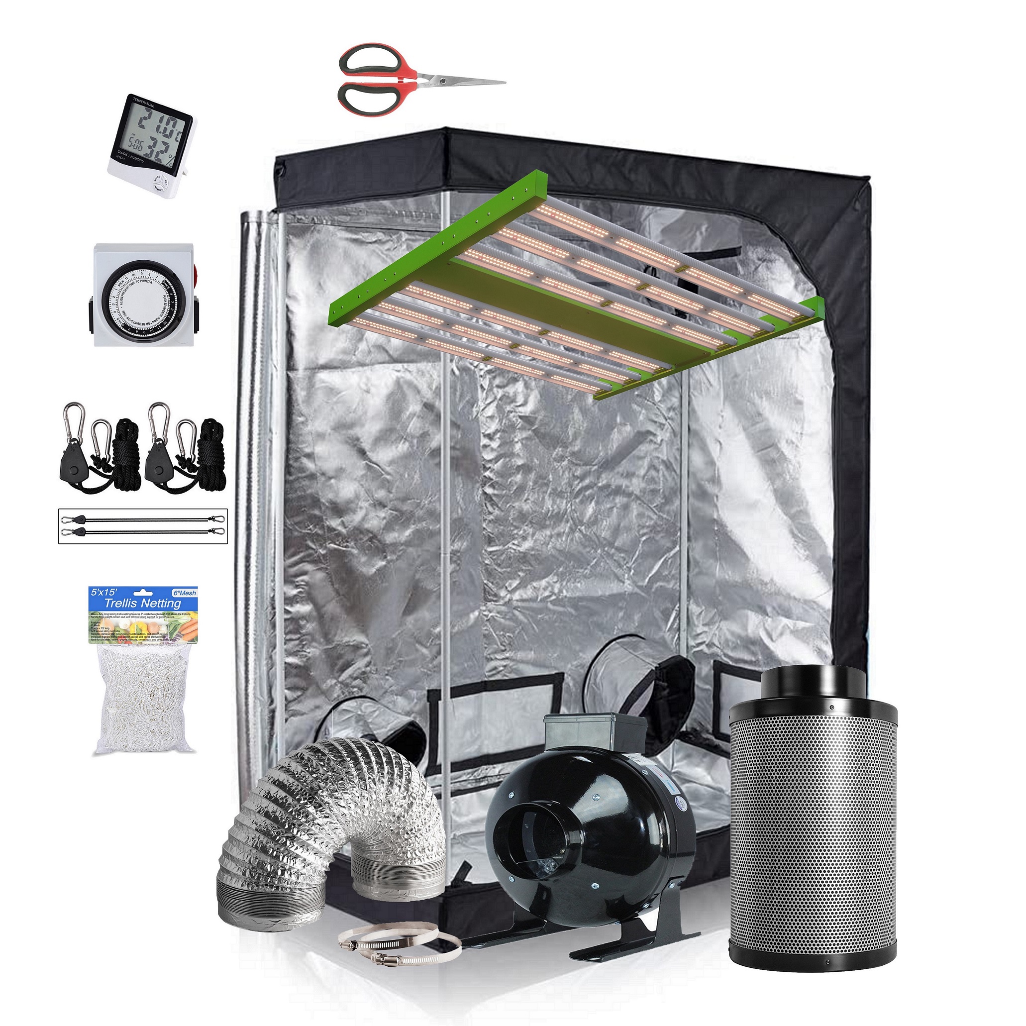 LED C 300W 48"X24"X60" Grow Tent Kit+4" Carbon Filter