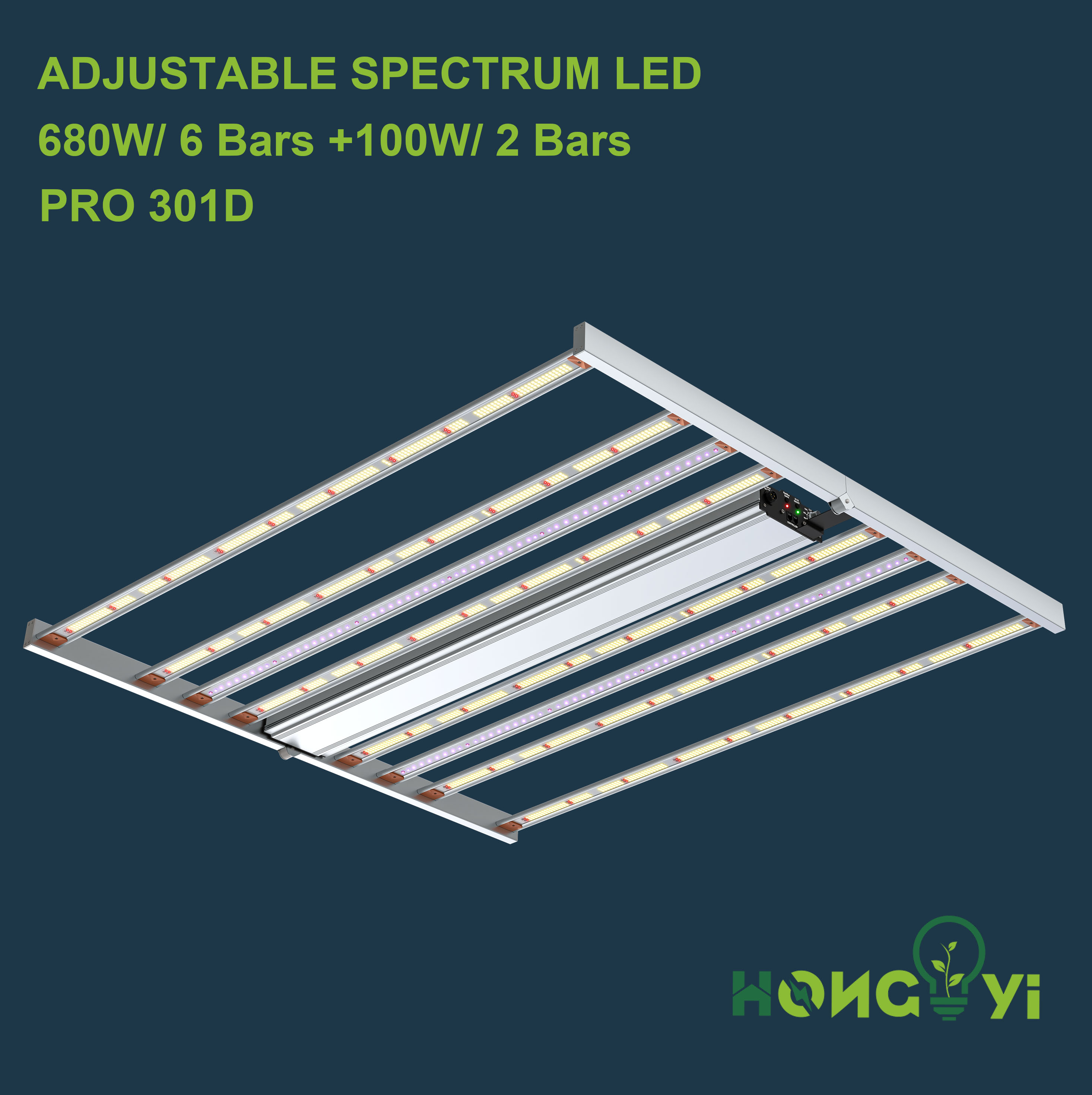 Spectrum adjustable LED 6+2 bars 780W PRO 301D