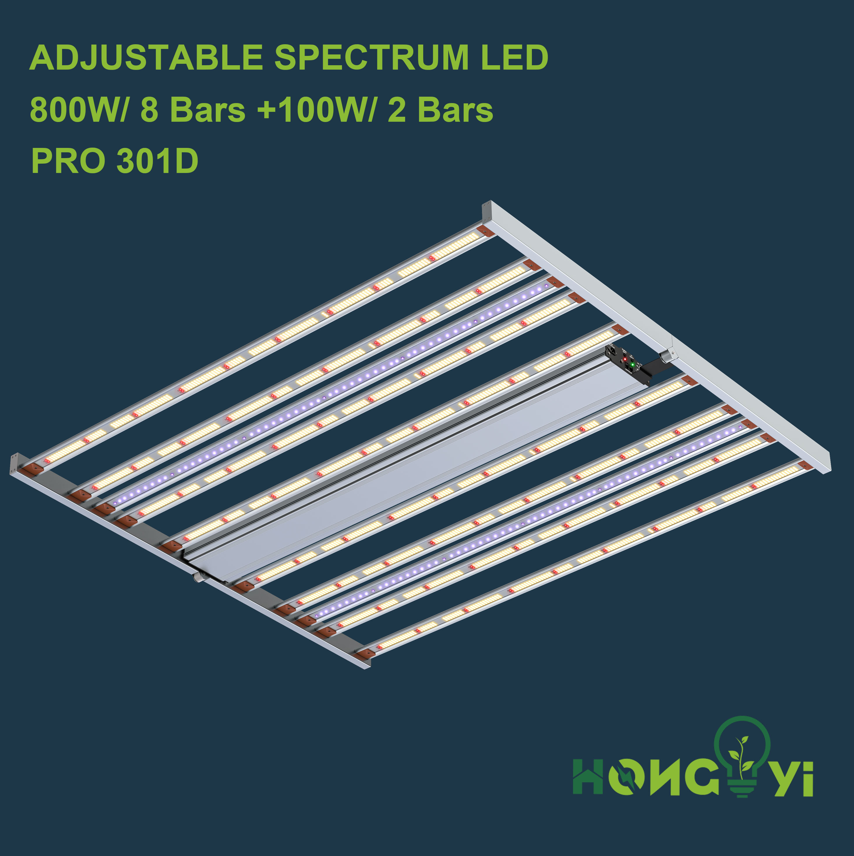 Spectrum adjustable LED 8+2 bars 900W PRO 301D