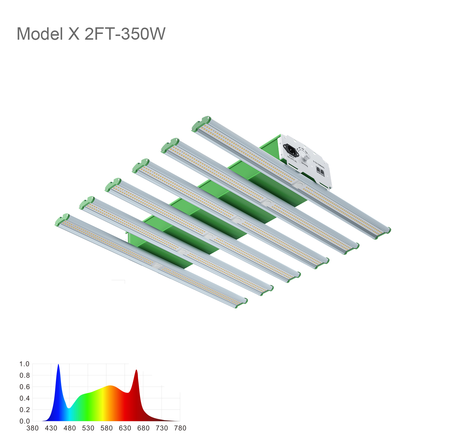 2FT Model X 6 Light Bars 350W Mid