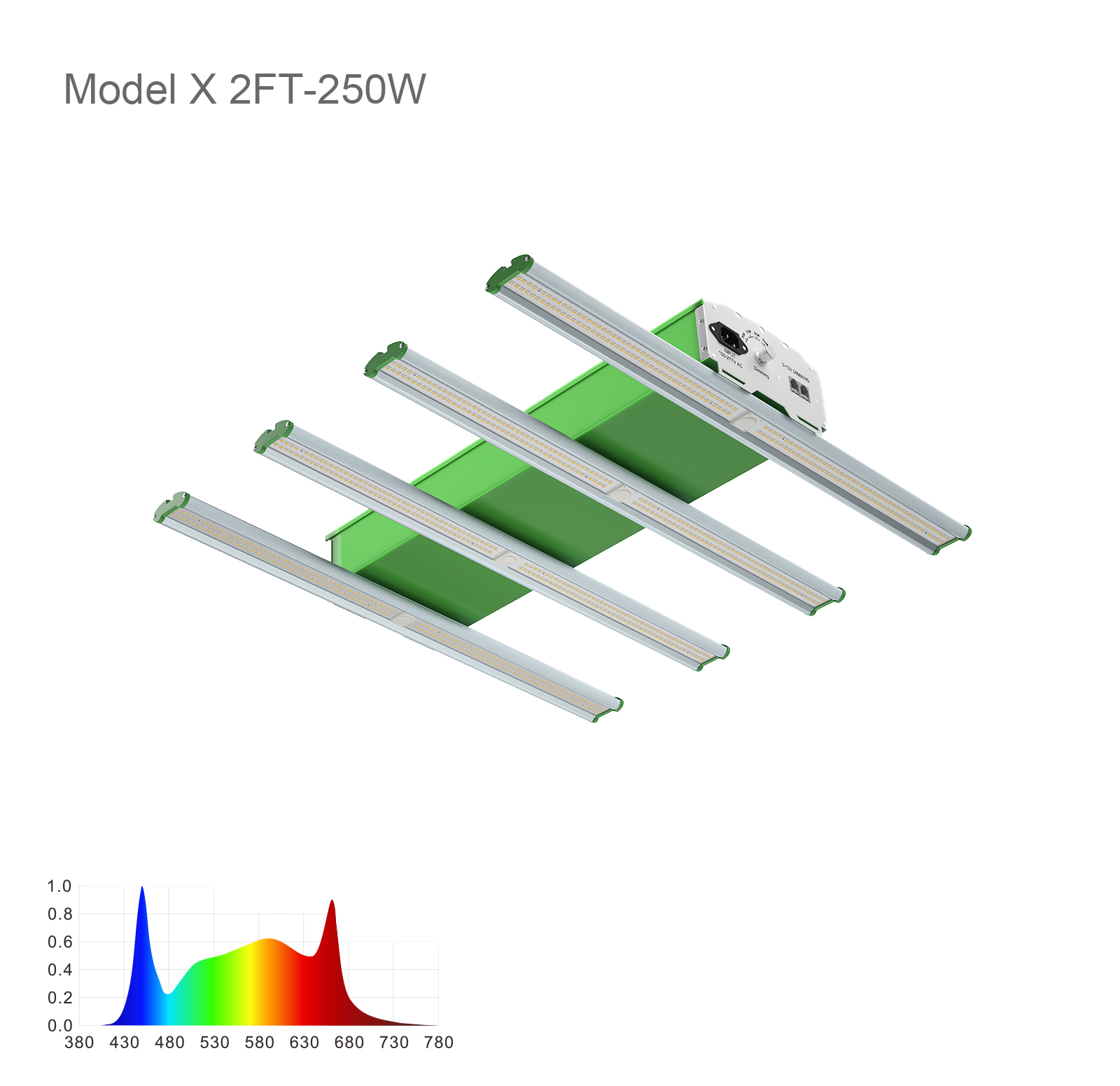 2FT Model X 4 Light Bars 250W Mid