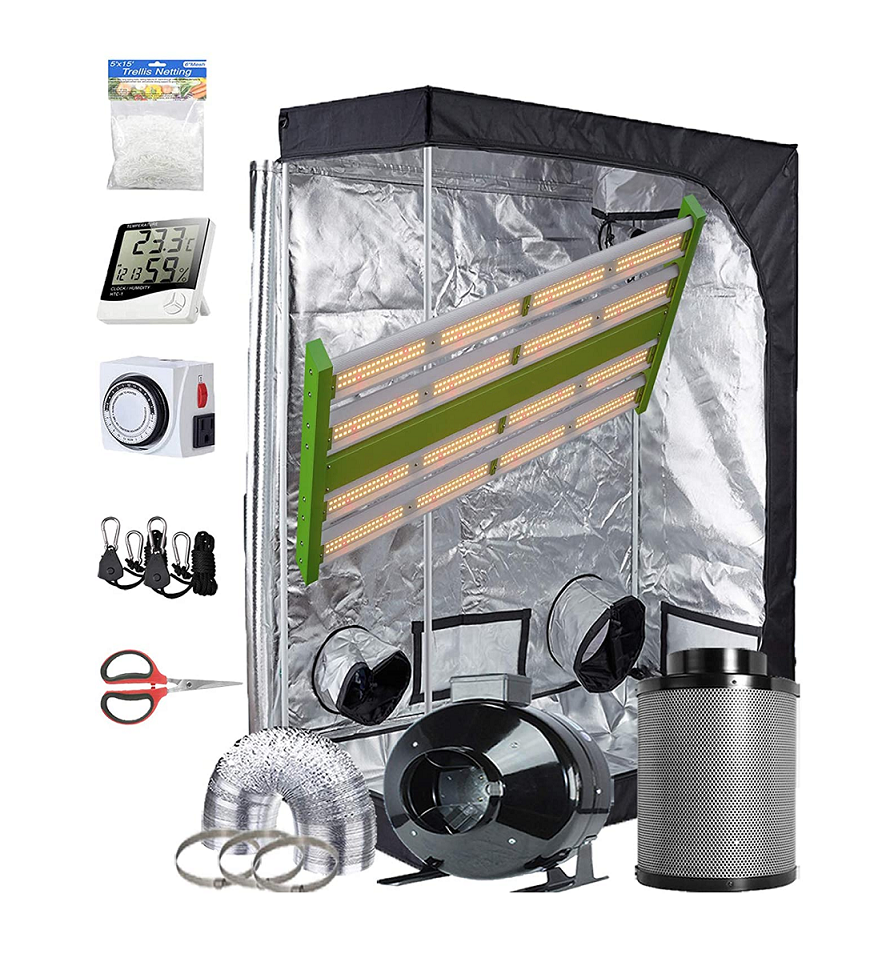 LED C 200W 48"X24"X60" Grow Tent Kit+4" Carbon Filter