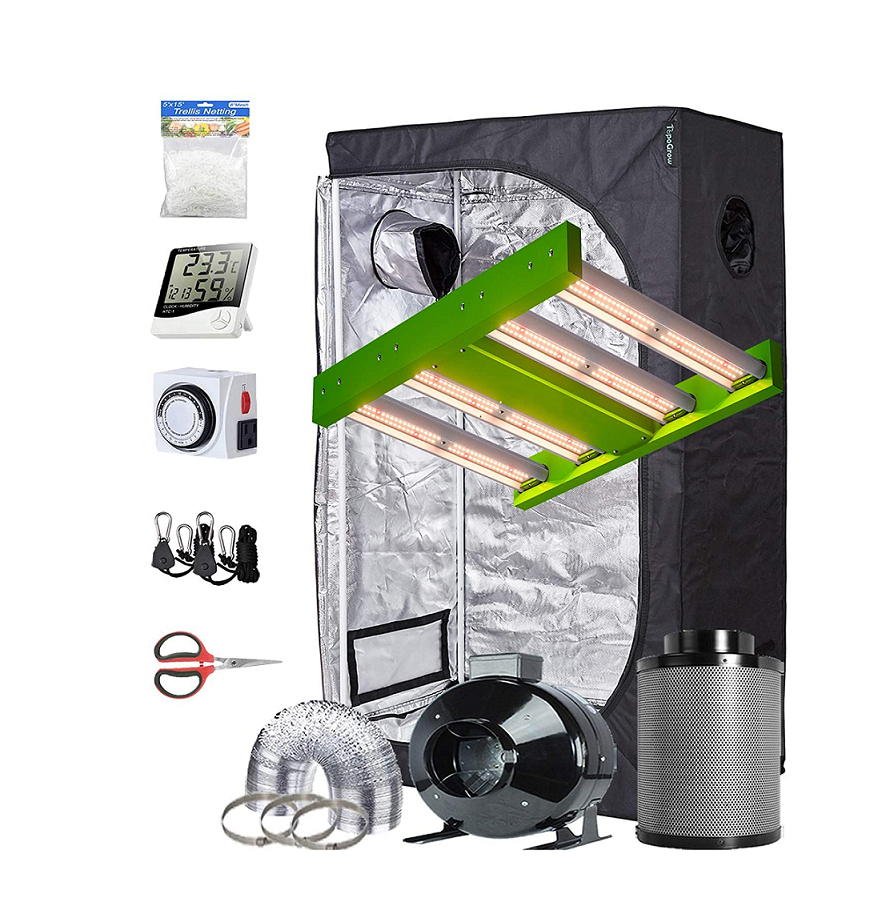 LED C 100W 36"X20"X64" Grow Tent Kit+4" Carbon Filter