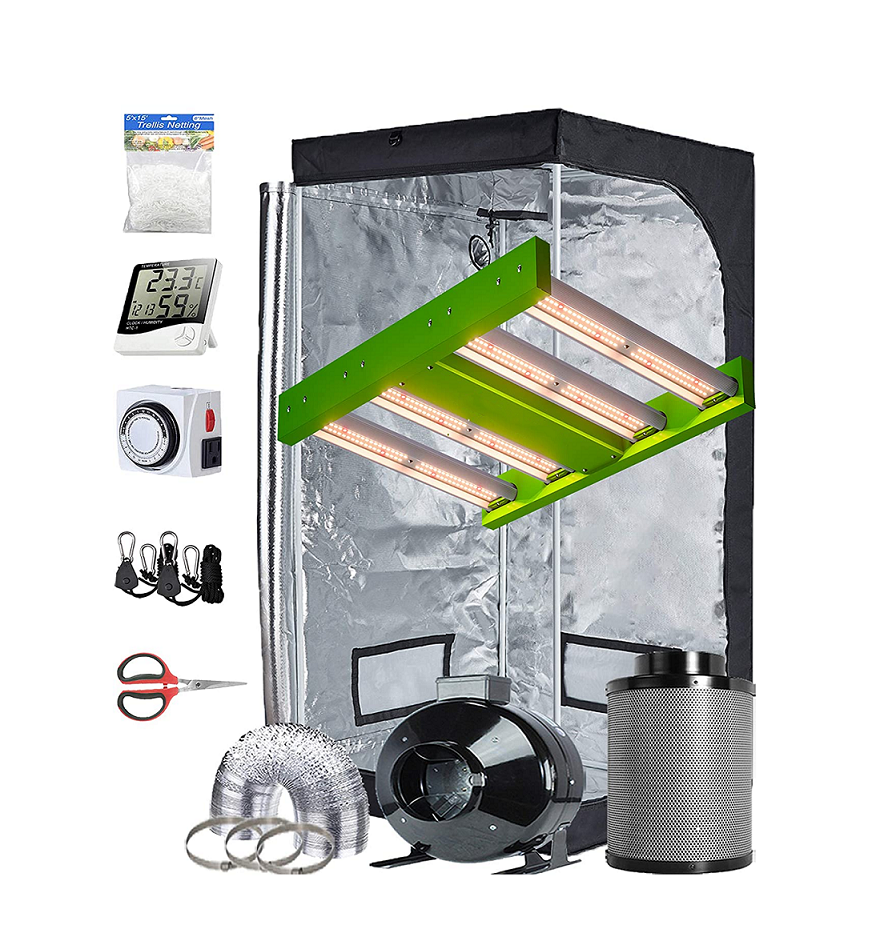 LED C 100W 32"X32"X64" Grow Tent Kit+4" Carbon Filter
