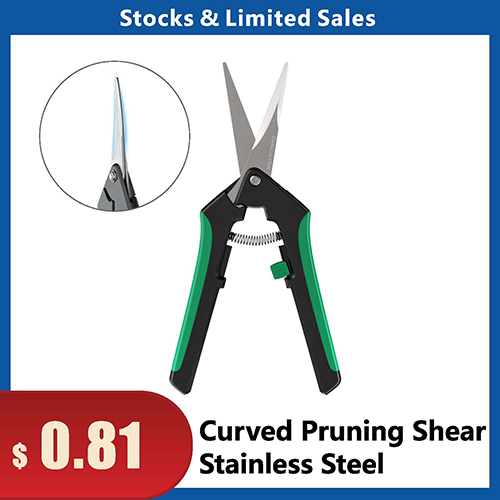 Curved pruning shear - steel blade
